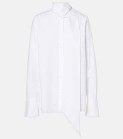 Nina Ricci Tie-neck cotton poplin blouse