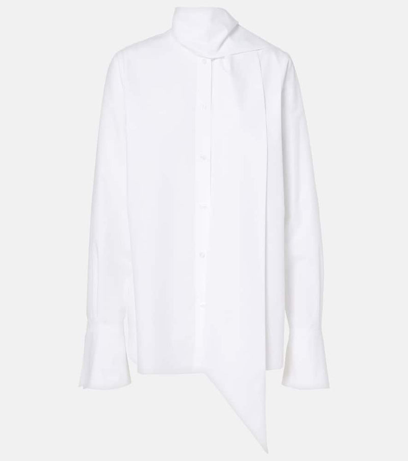 Nina Ricci Tie-neck cotton poplin blouse