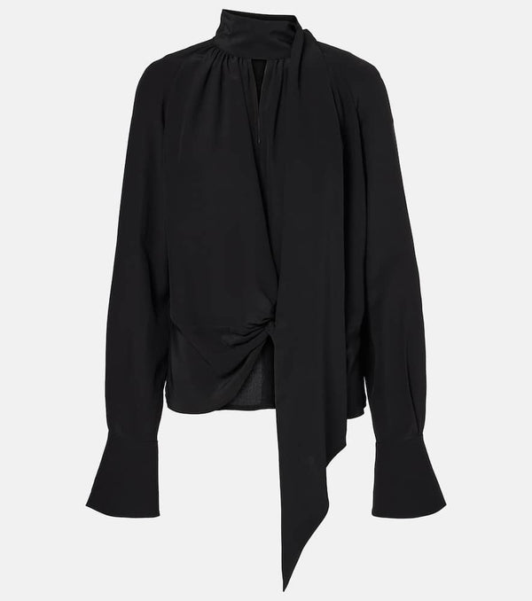 Nina Ricci Gathered silk crêpe de chine blouse