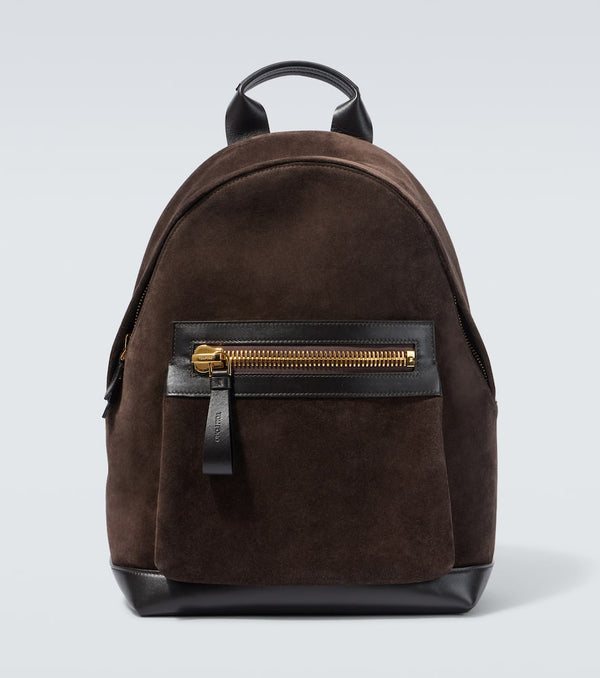 Tom Ford Buckley leather-trimmed suede backpack