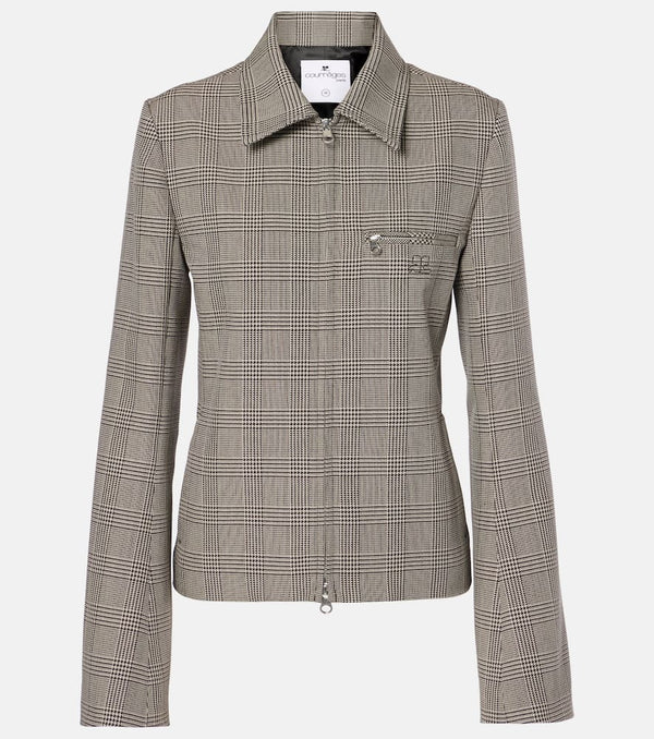 Courrèges Prince of Wales check wool-blend jacket