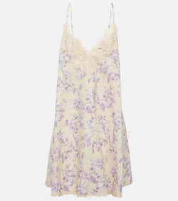 Zimmermann Halliday lace-trimmed floral linen slip dress