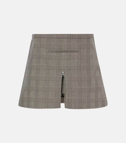 Courrèges Prince of Wales check wool-blend miniskirt