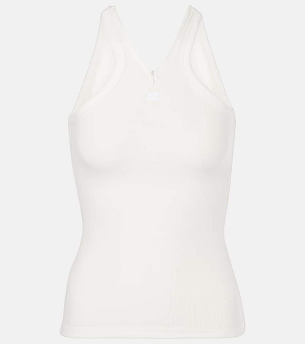 Courrèges Cotton ribbed-knit tank top