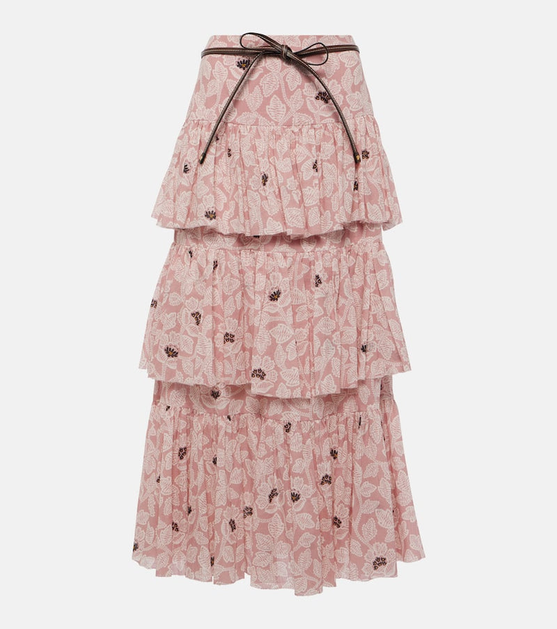 Zimmermann Ottie floral midi skirt