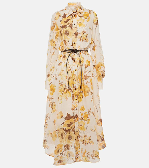 Zimmermann Ottie floral ramie shirt dress