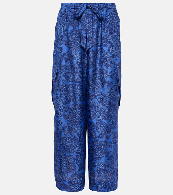 Zimmermann Ottie paisley silk habotai wide-leg pants