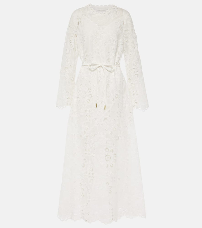 Zimmermann Ottie embroidered cotton maxi dress