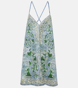 Zimmermann Ottie Swing paisley linen minidress