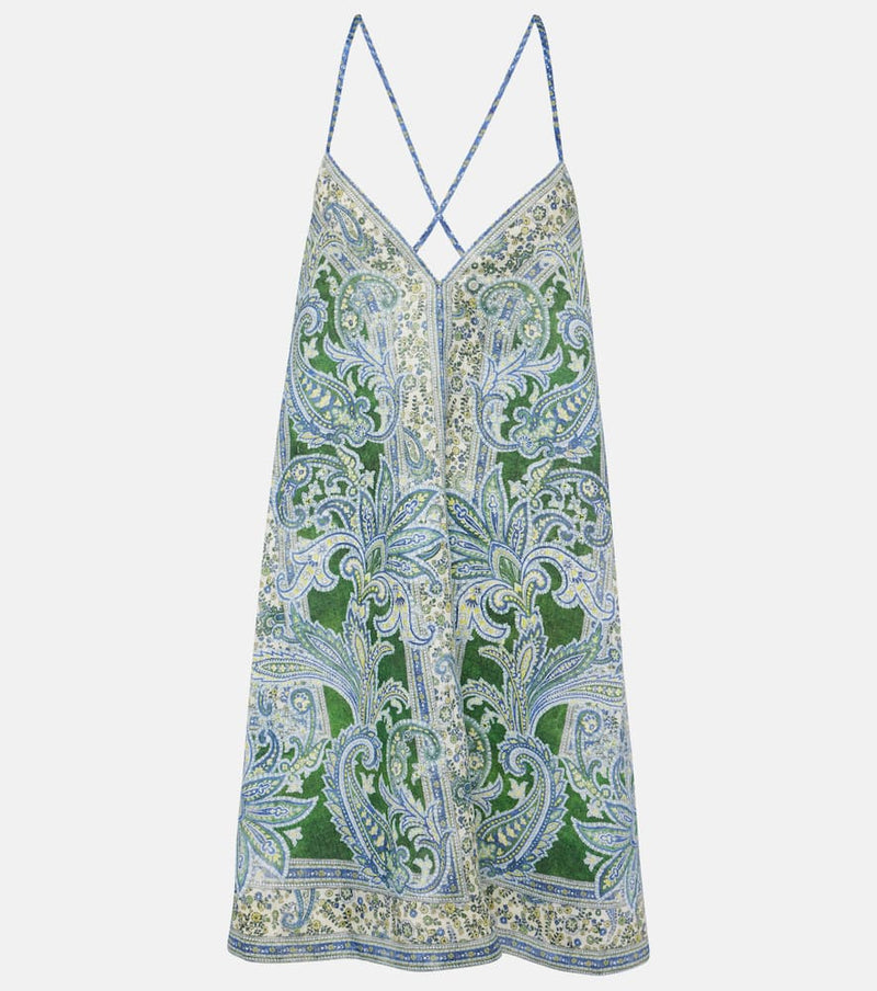 Zimmermann Ottie Swing paisley linen minidress