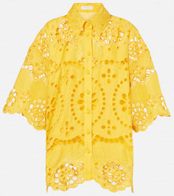 Zimmermann Pop broderie anglaise linen shirt