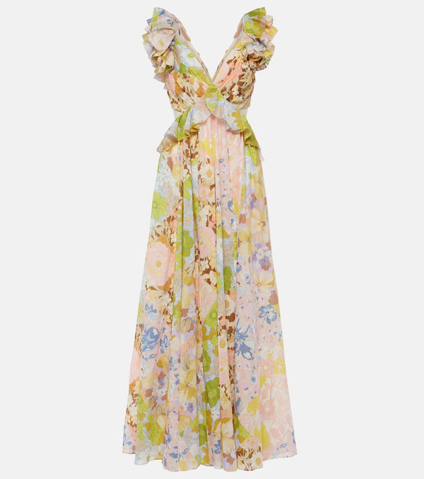 Zimmermann Pop ruffled floral midi dress