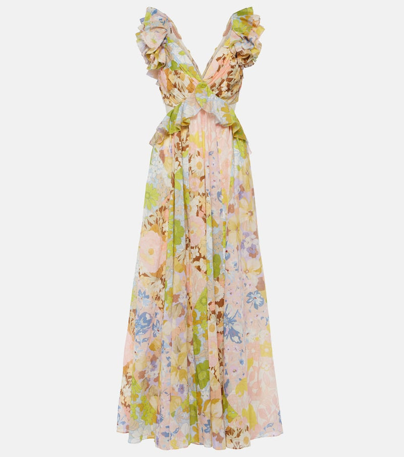 Zimmermann Pop ruffled floral midi dress