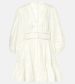 Zimmermann Pop lace-trimmed linen minidress