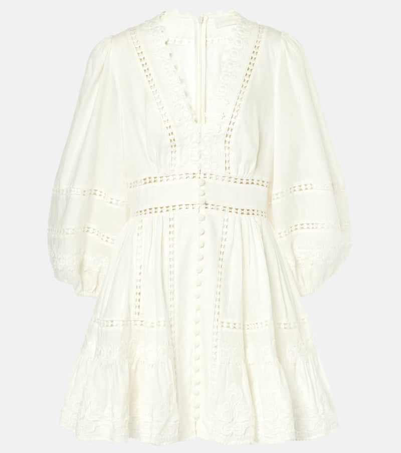 Zimmermann Pop lace-trimmed linen minidress