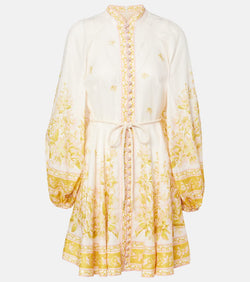 Zimmermann Golden floral linen minidress