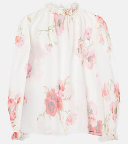 Zimmermann Lightburst cotton and silk top