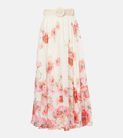 Zimmermann Lightburst floral cotton and silk maxi skirt