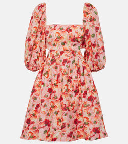 Zimmermann Lightburst cutout floral linen minidress