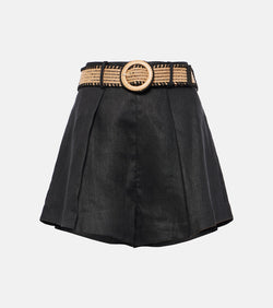 Zimmermann Halliday high-rise linen shorts