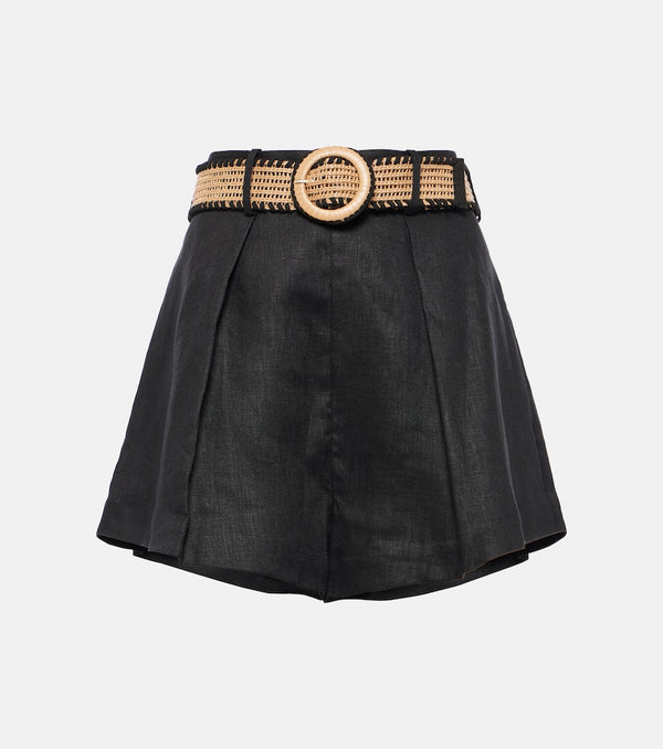 Zimmermann Halliday high-rise linen shorts