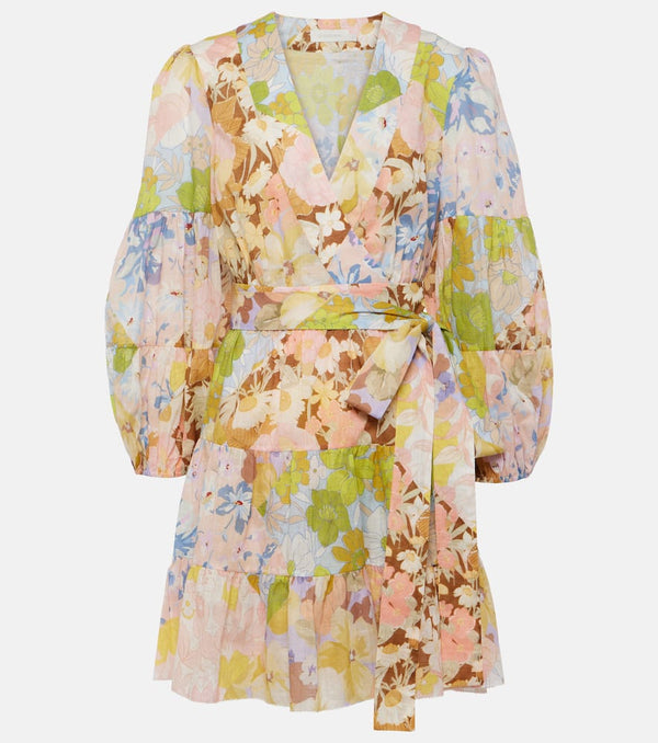 Zimmermann Pop floral cotton wrap dress