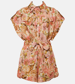 Zimmermann Golden floral linen romper