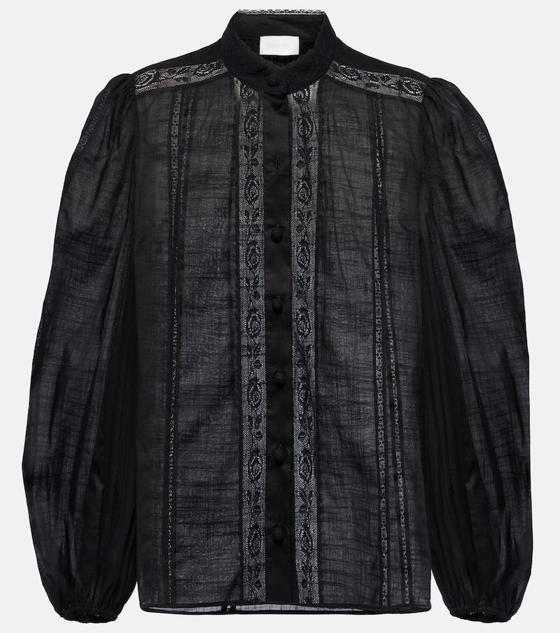 Zimmermann Halliday lace-trimmed cotton shirt