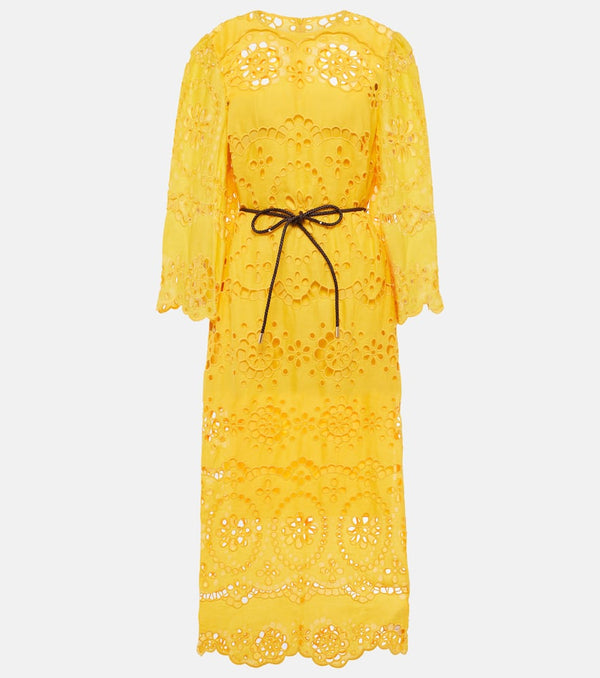 Zimmermann Pop embroidered midi dress | LYBSTORE