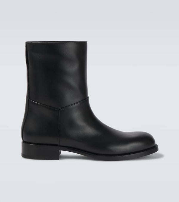 The Row Nobilis leather ankle boots