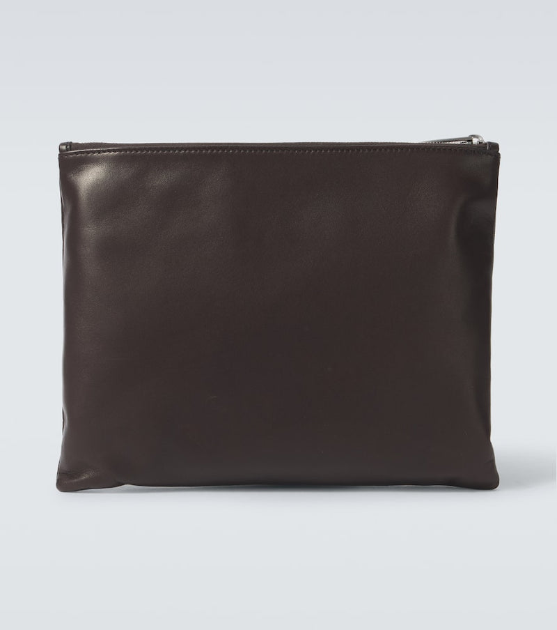 The Row Allegra leather clutch