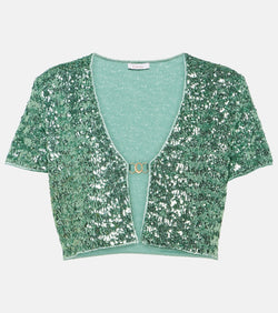 Oséree Sequined crop top