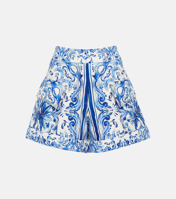 Farm Rio Garden Tiles cotton shorts