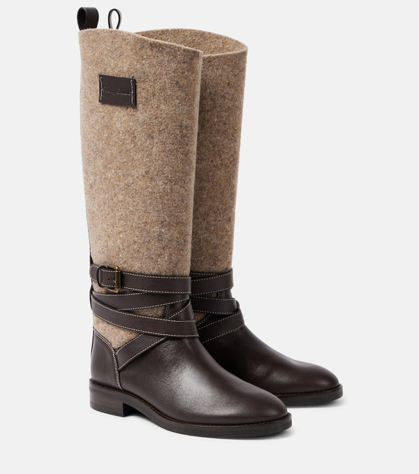 See By Chloé Anim leather-trimmed knee-high boots