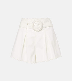 Farm Rio Festone high-rise cotton shorts