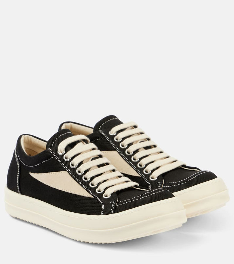 Rick Owens Suede-trimmed denim sneakers