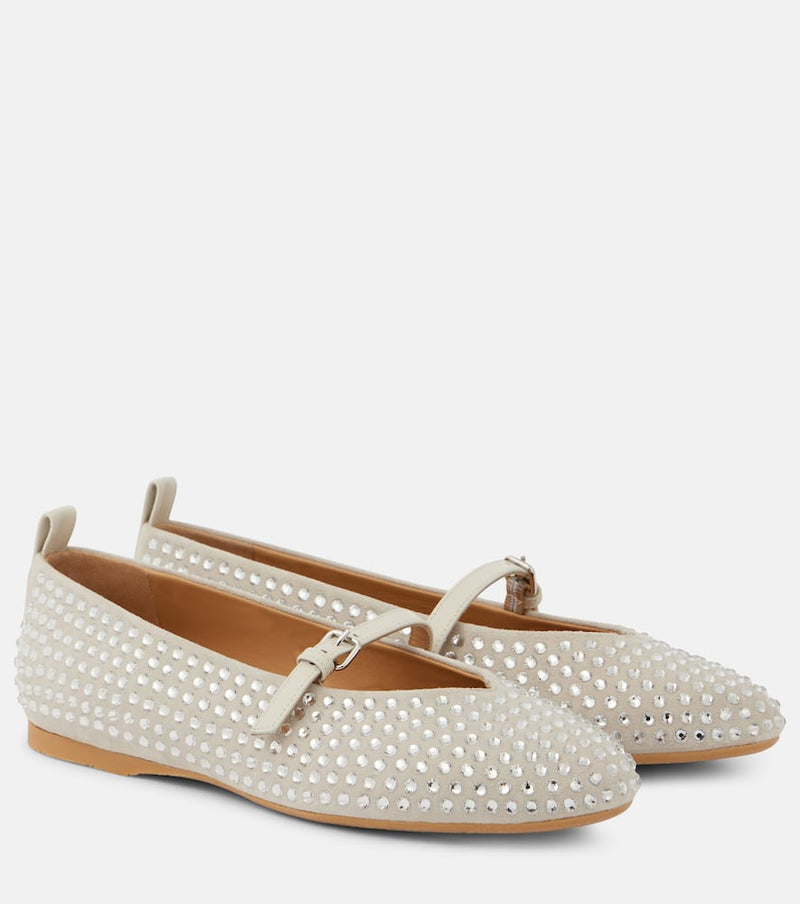 JW Anderson Embellished suede ballet flats