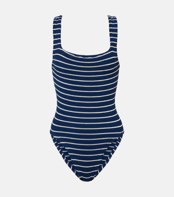 Hunza G Square Neck striped swimsuit