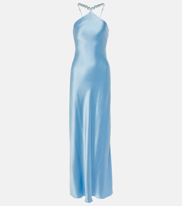 Staud Cadence beaded satin gown