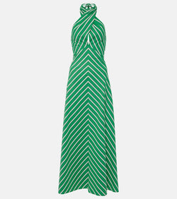 Staud Dawn striped cotton poplin maxi dress