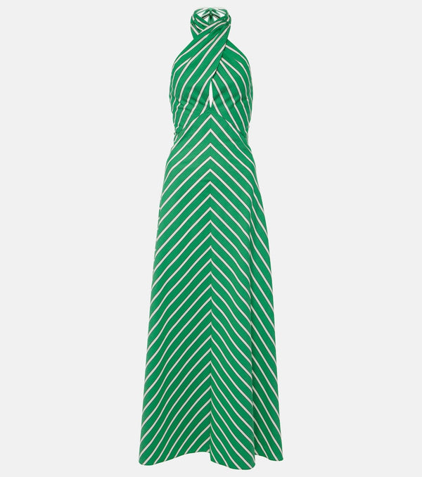 Staud Dawn striped cotton poplin maxi dress