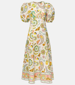 Alémais Arcade paisley linen midi dress