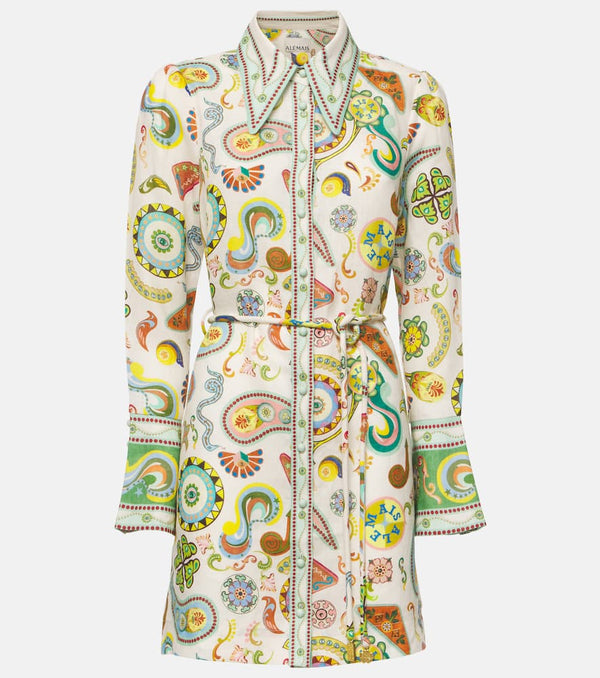 Alémais Arcade paisley linen minidress