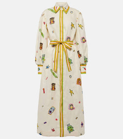 Alémais Printed linen maxi dress