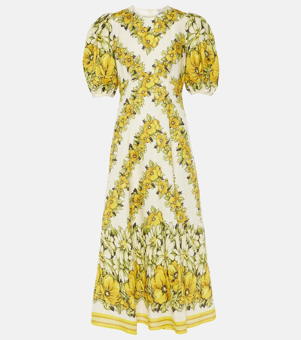 Alémais Gisela floral linen midi dress