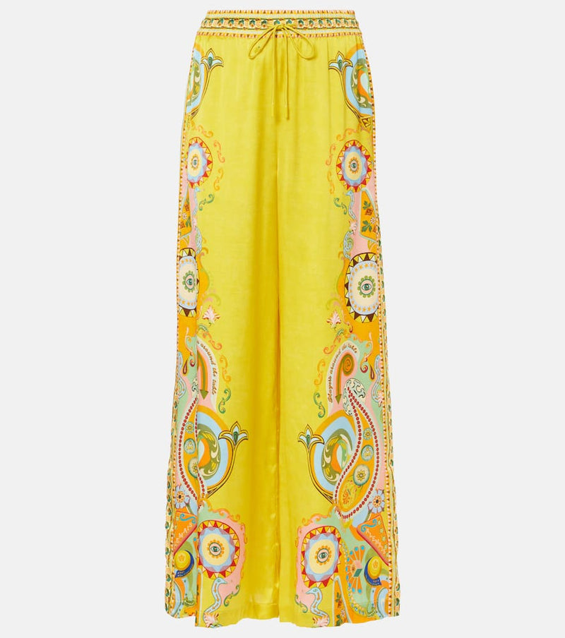 Alémais Pinball printed silk wide-leg pants