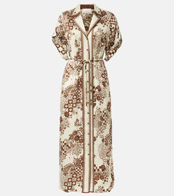 Alémais Vinnie printed satin shirt dress