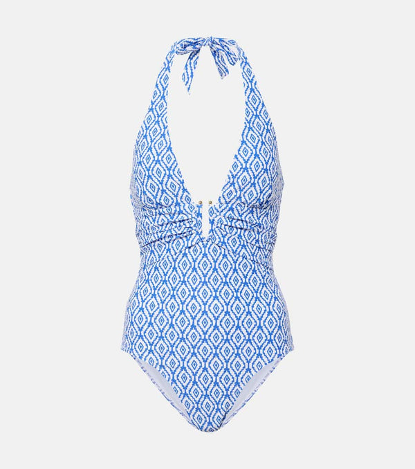 Heidi Klein Sardinia printed halterneck swimsuit