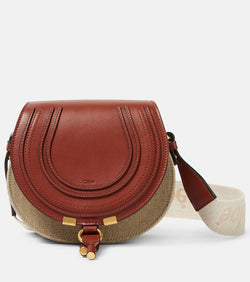 Chloé Marcie Small leather and canvas shoulder bag