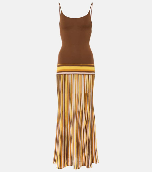 Faithfull Citara striped cotton-blend maxi dress